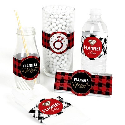 Big Dot of Happiness Flannel Fling Before the Ring - DIY Party Supplies - Buffalo Plaid Bachelorette Party DIY Wrapper Favors and Decor - Set of 15
