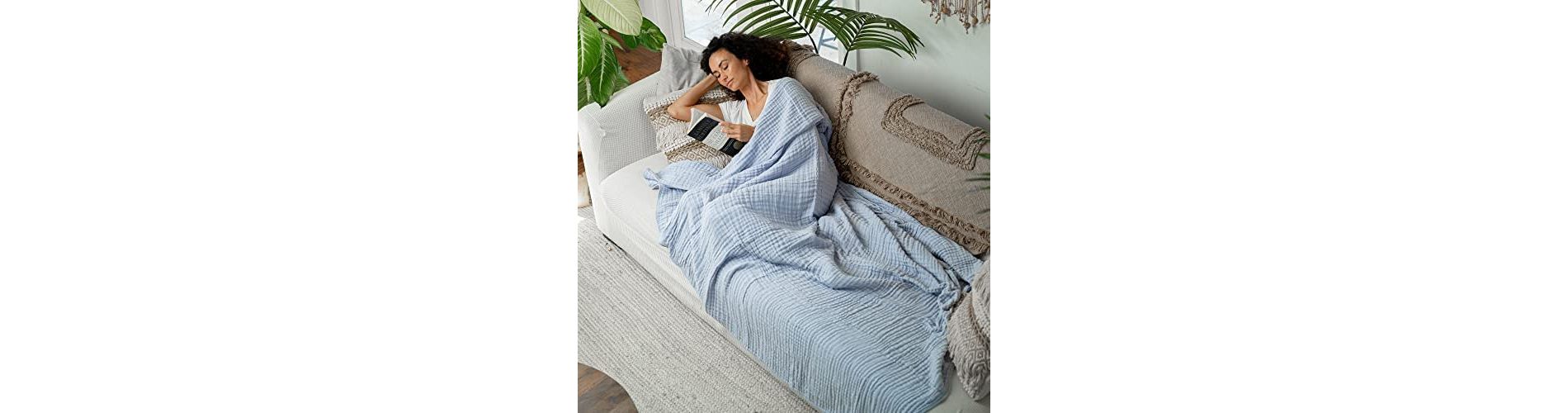 Muslin Cotton Blanket for Adults, Extra Large By Comfy Cubs
