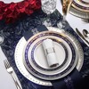 Smarty Had A Party White w/ Blue and Silver Royal Rim Plastic Wedding Set - 30 Sets - 4 of 4