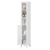 MOONRIVER 66.92" Tall Slim Bathroom Storage Cabinet, White Freestanding Cabinet with 1 Door,Open Compartments & Anti-Tip Device for Small Spaces - 3 of 4