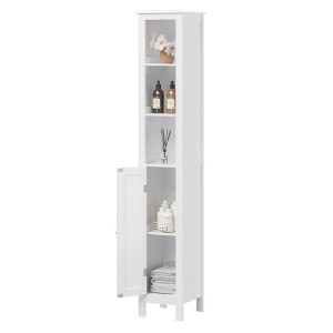MaseiKar 66.92" Tall Bathroom Storage Cabinet with Adjustable Shelves,Slim 1 Doors Freestanding Cabinet with Anti-Tip, Open compartments - 1 of 4