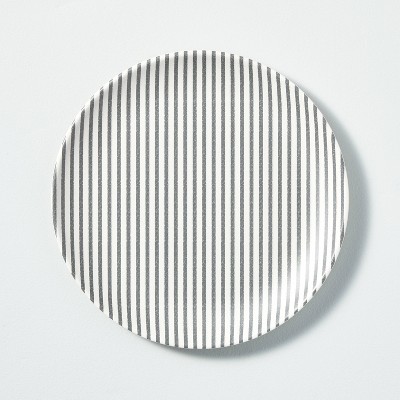 Ticking Stripe Bamboo-Melamine Salad Plate Dark Gray/Cream - Hearth & Hand™ with Magnolia