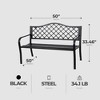 Four Seasons Courtyard Outdoor Park Bench Backyard Garden, Front Porch, or Walking Path Furniture Seating with Powder Coated Steel Frame, Black - 3 of 4