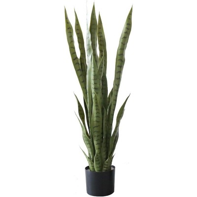 Fake Snake Plant with Pot, Realistic Faux Potted Artificial Snake Plant for Home, Living Room, Office & Outdoor Garden Decoration