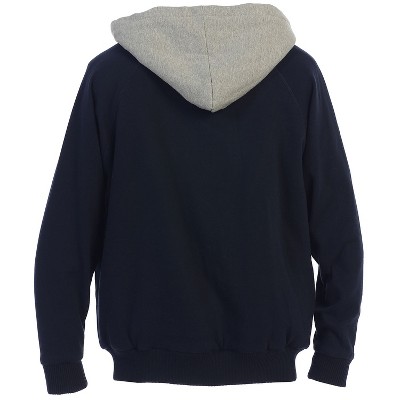 GIOBERTI Men's Faux Shearling Lined Full Zip Fleece Contrast Hoodie Jacket, Navy, Small — фото 2