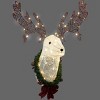 Syemin Decorative Holiday Scene Props Lighted Christmas Wall Decor Reindeer Head 39" Wreath Indoor Outdoor Holiday Displays, White, 26.8"*14.9"*15" - 2 of 4