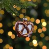 Northlight 2.75" Bronze and White Holiday Collections Salted Pretzel Glass Christmas Ornament - 2 of 4