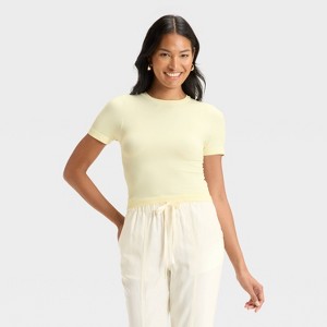 Women's Slim Fit Short Sleeve Seamless Baby T-Shirt - A New Day™ - 1 of 3