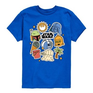 Boys' - Star Wars - Darth Vader, C3 po, R2D2 Summer Short Sleeve Graphic T-Shirt - 1 of 4