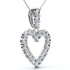 Pompeii3 2Ct TW Natural Diamond Heart Dangle Pendant 14k White Gold Necklace 18" - 2 of 4