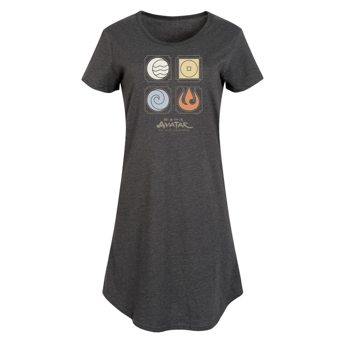 Women's - Avatar - The Last Airbender - Nations Symbols Graphic T-shirt Dress