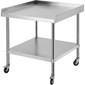 24x24x30 NSF Stainless Steel Commercial Work Table, 400 lb Capacity, Adjustable Height Legs, 2" Backsplash for Restaurant Kitchen, Hotel & Home - 1 of 4