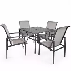 Barton Living 5pc Outdoor Dining Table and Chairs Set Patio Mesh Dining 4 Chairs Mesh