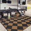 Outdoor Modern Woven Plastic Straw Rug Checkerboard Reversible Lightweight Portable Picnic Mat Large Area Rugs for Camping Garden Backyard - 4 of 4