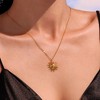 Vintage Circle Coin Necklace for Women - HTUTWOO™ 18k Gold Plated Retro Textured Medallion, for Everyday Wear&occasions - 2 of 4