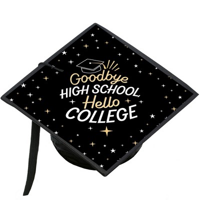 gold high school graduation cap decoration