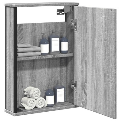 vidaXL Bathroom Mirror Cabinet Grey Sonoma