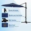 10FT Cantilever Umbrella w/ Solar Lights, 360° Rotation & Tilt, Easy Crank, UV Protection for Pool, Deck, Backyard - 2 of 4