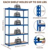 5 Tier Garage Storage Shelves, 2500LBS Capacity Metal Shelving Unit for Garage, Industrial, Warehouse, Kitchen, Closet, , Blue - 4 of 4