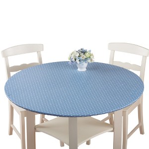 Collections Etc Collections Etc. Patterned Fitted Table Cover with Soft Flannel Backing and Durable Wipe-Clean Vinyl Construction - 1 of 2