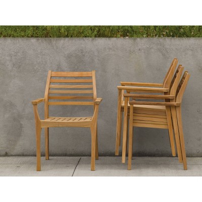 4pk Mera Stacking Armchair Natural - Oxford Garden