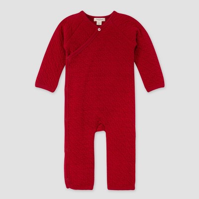 Burt's Bees Baby® Quilted Bee Wrap Front Jumpsuit - Cardinal Red 6-9M
