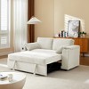 Fabric Sleeper Sofa Bed with Convertible Pull-Out Bed and Armrests with Cup Holders - 2 of 4