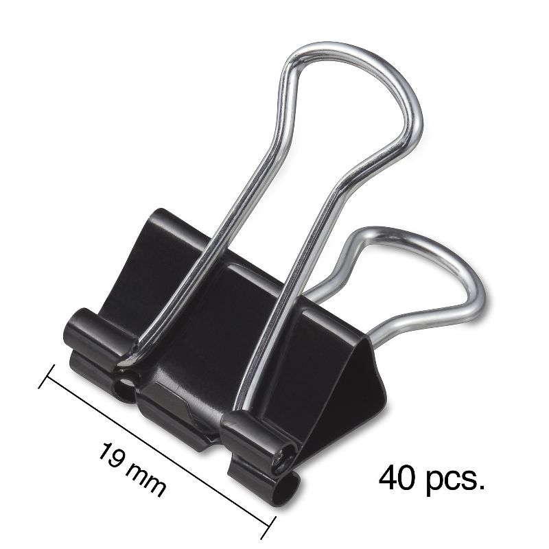 Staples Small Metal Binder Clips Black 3/4" Size with 3/8" Capacity 831594, 4 of 6