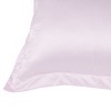 PiccoCasa Satin Silky Oxford Machine Washable Envelope Closure Euro Sham Pillowcases 2 Pcs - 3 of 4