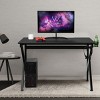 Tangkula K-Shape Gaming Desk Computer PC E-Sports Table w/ Cup Holder Hook Black - 4 of 4