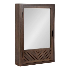 Kate & Laurel All Things Decor 20"x30" Mezzeta Bathroom Cabinet with Mirror Brown - 1 of 4
