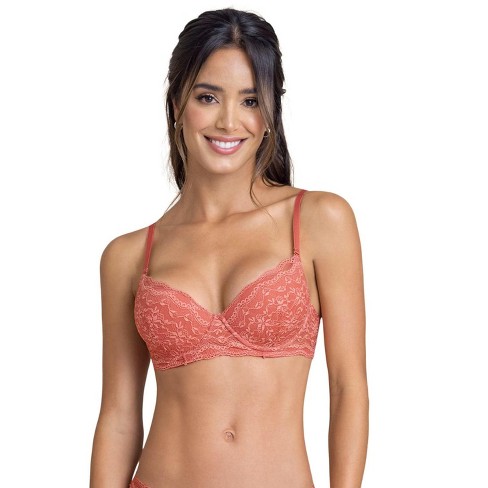 Leonisa Perfect Lift Underwire Push Up Bra With Lace Details - Pink 36b :  Target