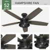 Hunter 52" Hampshire Lighted Ceiling Fan Matte Black Finish with 5 Blades and Handheld Remote Control for Indoor Use - 2 of 2
