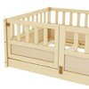 NicBex Toddler Floor Bed,Twin/Full Size Floor Bed Frame with High Security Barrier and Door,Montessori Floor Bed for Kids,Wood Slats Support - 4 of 4