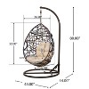 Christopher Knight Home Berkley Outdoor Wicker Tear Drop Hanging Chair with Stand - 3 of 4
