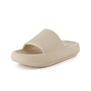 CUSHIONAIRE Feather Slides – Comfortable Cloud Cushion House Slippers for Women, Indoor Outdoor EVA Foam Foot Spa Shower Shoes, Non-Slip Arch Support - 1 of 4