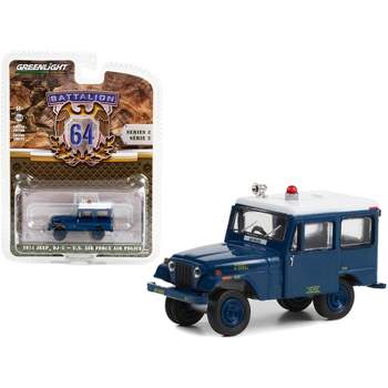1971 Jeep DJ-5 "U.S. Air Force Air Police" Blue with White Top "Battalion 64" Series 3 1/64 Diecast Model Car by Greenlight