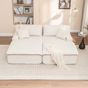 Upholstered Chaise Lounge Sleeper Sofa Bed Couch Sleeper Chair Single Sofa Lazy Sofa Accent Chair - ModernLuxe - 1 of 4