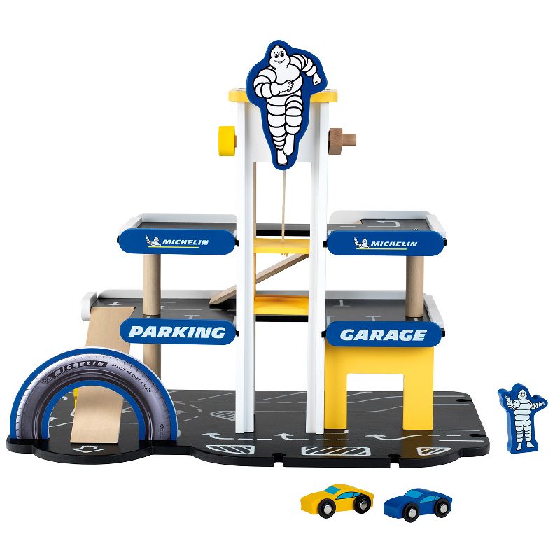 Theo Klein Michelin Car Service Mechanic Station Kids Wooden Toy Playset with 1 Play Car, Screwdriver, and Tires for Ages 3 and Up, 2 of 7