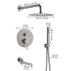 CASAINC 1-Spray Patterns Round 10 Inches Wall Mount Dual Shower Heads with Handheld and Tub Faucet - 4 of 4