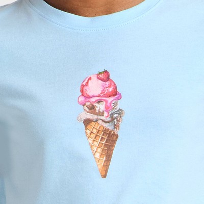 Cat & Jack Girls' Short Sleeve 'Ice Cream' Graphic T-Shirt - Cat & Jack ™ Light Blue S — фото 2