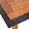 vidaXL 5 Piece Outdoor Dining Set - Rustic Retro Style - Poly Rattan and Solid Acacia Wooden Frame - Black and Brown - 3 of 4