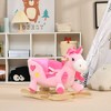 Qaba Baby Rocking Horse, Ride on Unicorn with 32 Songs, Toddler Rocker Toy with Wooden Base Seat Safety Belt for 1.5-3 Year Old, Pink - 2 of 4