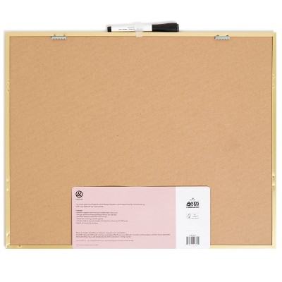 Gold Aluminum Frame Magnetic Dry Erase Calendar Board, 16" x 20"