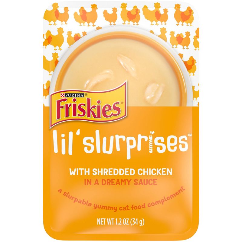 Friskies Lil&#39; Slurprises Compliments Lickable Shredded Chicken Wet Cat Food - 1.2oz, 1 of 9