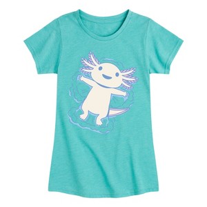 Girls' - Instant Message - Axolotl Snow Angel Fitted Short Sleeve Graphic T-Shirt - 1 of 4
