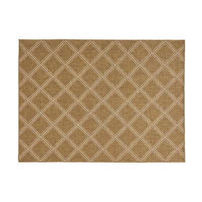 FONTOI Woven Area Rugs, Indoor and Outdoor Geometric Rugs, Floor Mat Carpet for Home Backyard Patio Porch, Brown, 84"*0.16"*63"
