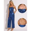 INSPIRE CHIC Women's Glitter V Neck Sleeveless Spaghetti Strap Party Cami Jumpsuits - 2 of 4