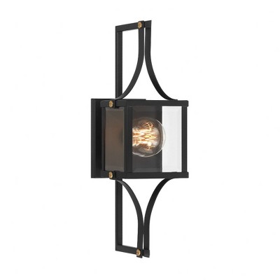 Savoy House Raeburn 1 - Light Wall Light in  Matte Black/Weathered Brushed Brass