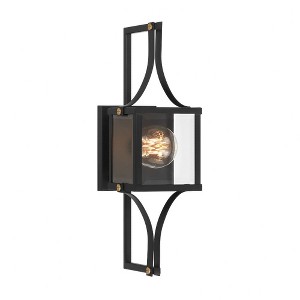 Savoy House Raeburn 1 - Light Wall Light in  Matte Black/Weathered Brushed Brass - 1 of 1